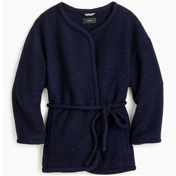 SALE! J Crew Boiled Wool Wrap Jacket Navy Blue M